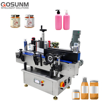 Machine d'étiquetage automatique pour bouteilles rondes en verre et en plastique, équipement d'étiquetage pour bocaux d'usine