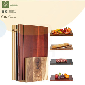 Ensemble de planches à découper en bois d'acacia en forme de <span class=keywords><strong>livre</strong></span> avec support pour livres, outil de <span class=keywords><strong>cuisine</strong></span> durable certifié FSC pour le <span class=keywords><strong>fromage</strong></span> et le pain - Product Image 1