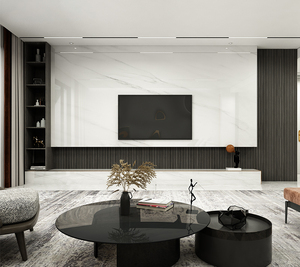 Panneau mural en céramique pour salon, fond de télévision, marbre, pierre microcristalline 3D, style moderne minimaliste, art européen - Product Image 1