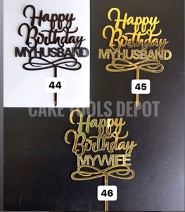 All'ingrosso di alta qualità acrilico <span class=keywords><strong>buon</strong></span> <span class=keywords><strong>compleanno</strong></span> mia moglie/marito torta Topper accessori per torte decorazioni forniture - Product Image 2