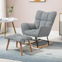 Fauteuils de salon en tissu de luxe, chaise longue de balcon avec repose-pieds, fauteuil moderne de détente, chaise à bascule, meubles de salon