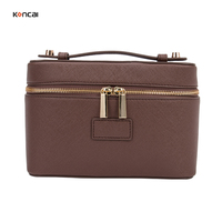 KONCAI tas rias satu kompartemen Mini Vanity Organizer tas rias bagus Case Pu tas rias untuk perjalanan