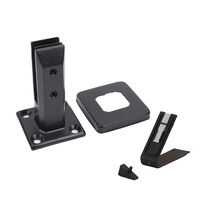 Composant de garde-corps en verre en acier inoxydable Duplex 2205 noir mat à base carrée, résistant à la rouille, pour rampes d'escalier, design moderne, DIY