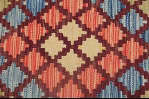 Alfombra de vestíbulo turco Kilim Multicolor de 3x4 pies, Alfombra de lana geométrica tejida plana personalizable para ejercicio en casa, Picnic de oración, tamaño grande - Product Image 2