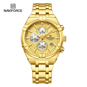 Reloj de Pulsera NAVIFORCE 8042 <span class=keywords><strong>GGG</strong></span> Dorado para Hombre, Reloj de Pulsera Impermeable de Lujo para Hombre, Reloj Dorado Pequeño de Tres Agujas - Product Image 2