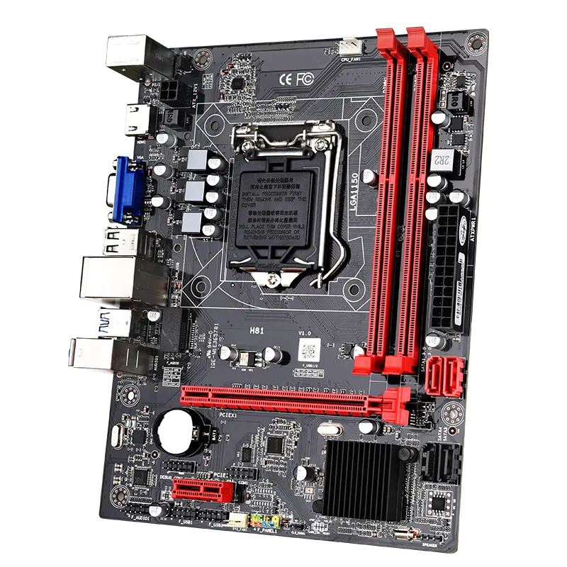 JingShaH81マザーボードlga1150ソケット最大16 GBDDR3 Pcie Vga Hd UsbポートPcゲーミングメインボード