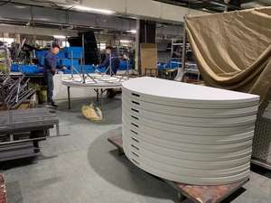 批发5英尺60英寸宴会婚礼派对白色塑料可折叠圆桌活动 - Product Image 4