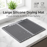 Tapis de drainage moderne en silicone 33,5x43cm, antidérapant, résistant à la chaleur, compatible lave-vaisselle, qualité alimentaire, sans BPA, rectangulaire