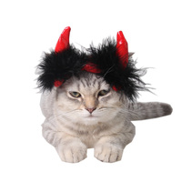 Luxe Polyester Pet Extérieur Halloween Bandeau Drôle Chien Chat Corne Chapeau Tête Cerceau Accessoires Motif Animal