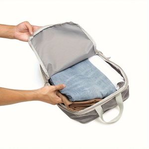 Lot de quatre sacs de rangement numériques tendance en polyester pour cosmétiques, étanches avec fermeture éclair, cubes de rangement pour vêtements 36-55L - Product Image 5