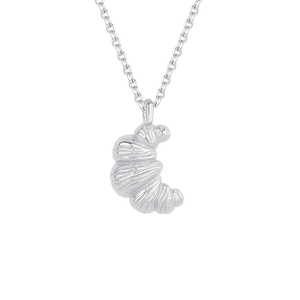 Alla moda 18K placcato oro 925 argento Sterling Croissant collana pendente graziosi <span class=keywords><strong>gioielli</strong></span> a forma <span class=keywords><strong>di</strong></span> pane per le donne-regalo perfetto per la festa - Product Image 1