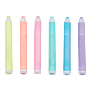 Ensemble de stylos surligneurs mignons et kawaii à 6 couleurs avec tampon pour les élèves et les enfants - Product Image 1