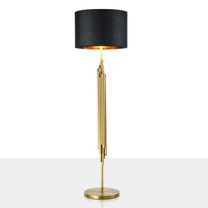 Lámpara de Pie Moderna de Latón con Pantalla Redonda Blanca, Base E26, Luz LED Cálida Blanca Regulable, CRI 90, Iluminación Residencial - Product Image 3