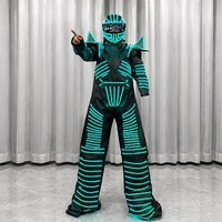 Costume de danseur robot LED pour adultes, adapté aux hommes et aux femmes - Ensemble de chevalettes lumineuses intégrales - pour les spectacles sur scène en club et en bar