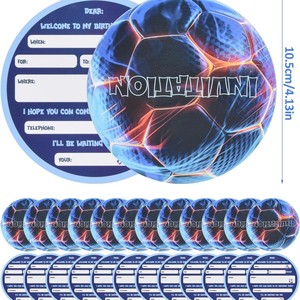 Custom Irregular Football Birthday Invitation Card Digital Printing <b>Gloss</b> Lamination <b>Paper</b> Creative Kids Party Invite - Product Image 3
