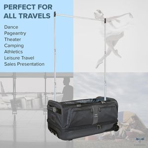 Free sample Free Sample Rolling Dance Costume Bag with Hanging Cosmetic <b>Collapsible</b> <b>Suitcase</b> with Garment Rack - Product Image 6