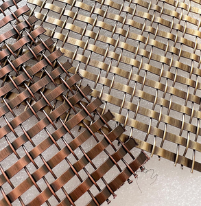 Cloison décorative élégante en tissu et métal tressé bronze antique – Parfaite pour séparer les espaces - Product Image 6