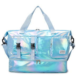 Sac de sport imperméable haute capacité, séparation sec/humide, compartiment à chaussures personnalisé en nylon avec fermeture éclair, pour hommes et femmes, idéal pour les voyages - Product Image 4
