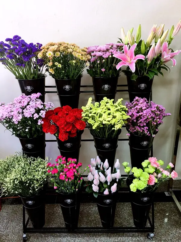 Sıcak satış çiçek saksısı ekran standı, toptan çiçek standı 12 tencere taze kesilmiş sapları ve buketleri