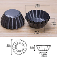 Mini moule à pâtisserie en acier au carbone antiadhésif, 12 pièces, pour cupcakes, muffins, tartes aux œufs, brioches, chichos