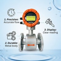 Flowmeter Elektromagnetik Digital Ruiji Akurasi 0.5% Bahan Stainless Steel Cocok untuk Air Limbah Lumpur Cairan Kimia Langsung