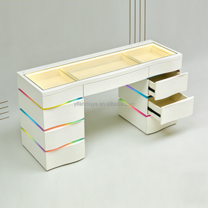 <span class=keywords><strong>Comò</strong></span> Integrato Multifunzionale in MDF <span class=keywords><strong>Bianco</strong></span> Lucido/<span class=keywords><strong>Opaco</strong></span> con Illuminazione LED e Dettagli Vivaci - Product Image 6