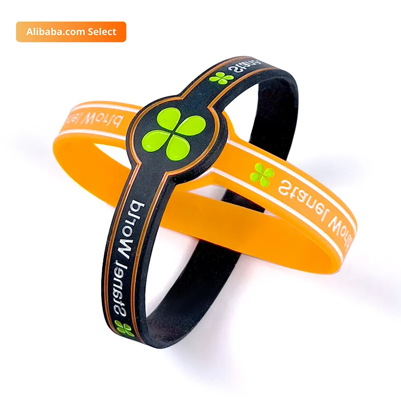 hot sale Bulk Custom Printed Logo Eco-Friendly Bracelet Silicone Rubber Wrist Bands For Bracelet