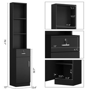 Modern Design <strong>Lockable</strong> <strong>Drawers</strong> Mirror Storage Cabinet Eco-Friendly Wood Commercial Beauty Salon Hotel Bathroom Hair Barber - Product Image 3