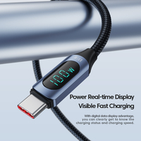 Toocki Factory PD 100W Nylon tressé en aluminium support de téléphone portable affichage de données Type C câble de charge