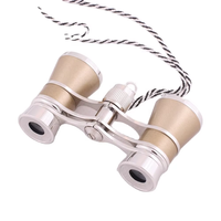 Cadena de Metal antiguo plegable 3x25 telescopio gafas de ópera binoculares de regalo para mujer para sistema de enfoque central de visualización de teatro