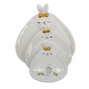 Easter Rabbit designs ceramic round square plate irregular salad dish cake ramekins tableware dish