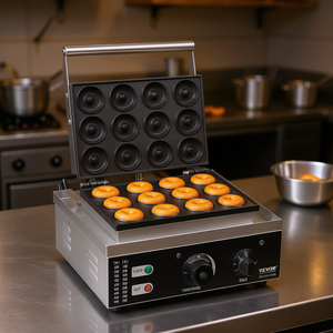 Machine à beignets électrique Vevor, 12 trous, chauffage double face, antiadhésive, équipement de boulangerie commercial - Product Image 2