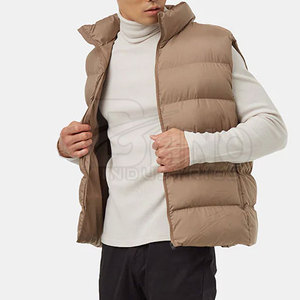 Nueva llegada de los hombres de alta calidad de estilo Casual Puffer chaleco hecho a medida bajo MOQ invierno Nylon Shell tejido de punto de lana Material Logo - Product Image 3