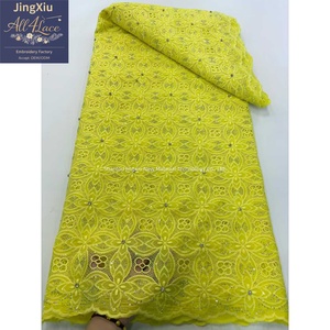 Tela de Encaje Bordada con Flores Geométricas en <span class=keywords><strong>Verde</strong></span> Oscuro, con <span class=keywords><strong>Lentejuelas</strong></span> y Pedrería, para Vestidos de Kaftan Aso Ebi Nigerianos - Product Image 2