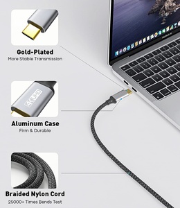 Tốc độ cao 4K 30/60Hz Nylon Áo khoác Loại C để HDMI Cáp USB C cho máy tính xách tay/điện thoại thông minh/HDTV/máy chiếu & màn hình - Product Image 5