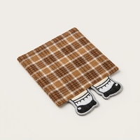 Tapis de table carré en polycoton à carreaux, fait main et créatif, avec dessous de verre brodé, modèle Chine BAH2710