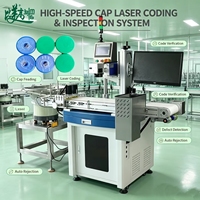 Máquina Automática de Marcado Láser UV para Tapas de Plástico y Metal, Grabado Dinámico de Códigos QR, Escaneo Visual, Clasificación de Tapas de Botellas con Defectos