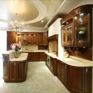 Ensemble de meubles de cuisine modulaires en <span class=keywords><strong>bois</strong></span> massif de style traditionnel, personnalisation complète de la maison, option salle à manger, écologique, garantie 1 an - Product Image 1