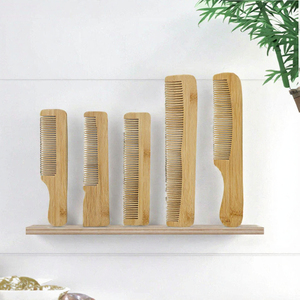 Peigne à barbe en bambou naturel avec logo personnalisé, peigne à queue à dents longues, peigne de toilettage en bois biodégradable pour voyage, salon, hôtel - Product Image 2
