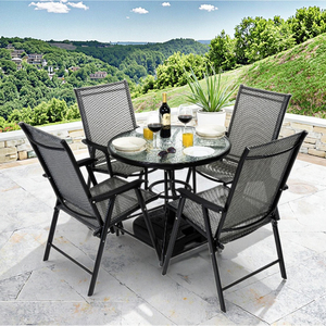 Yoho Hiện Đại Vườn Ngoài Trời Bàn Cà Phê Đặt 5 Miếng Đồ Nội Thất Hồ Bơi Đặt Vải Chỗ Ngồi Gấp Bàn Ăn Và Ghế Đặt <span class=keywords><strong>4</strong></span> - Product Image 3