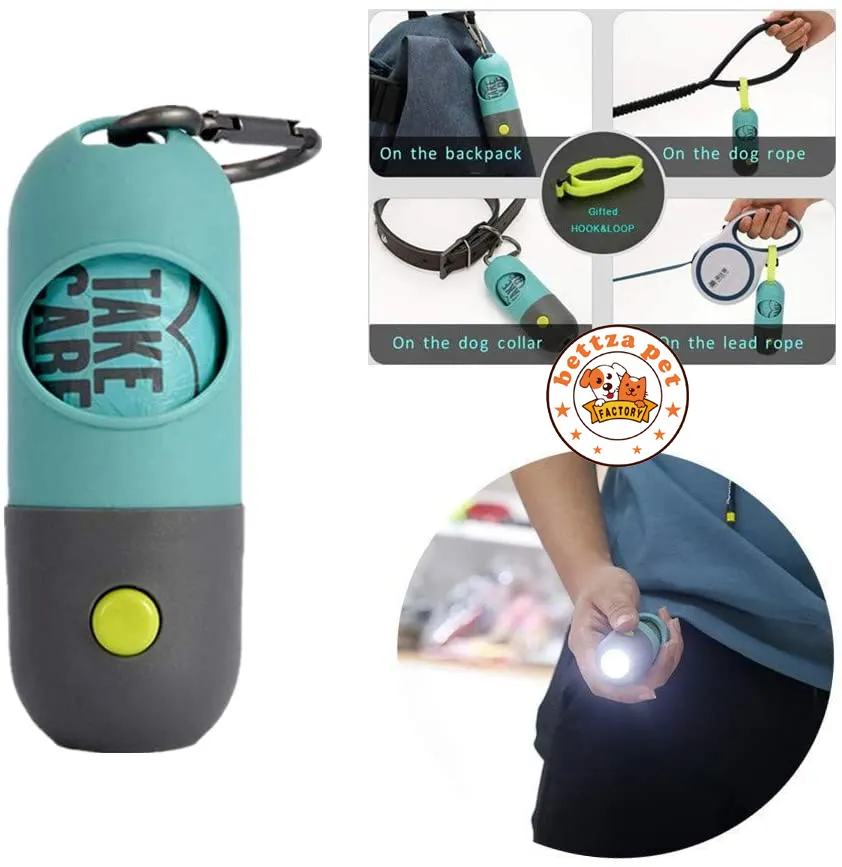 Lanterna de led em forma de pílula, melhor vendedor de pílulas para animais de estimação cão cocô, saco de resíduos, dispensador, 2023