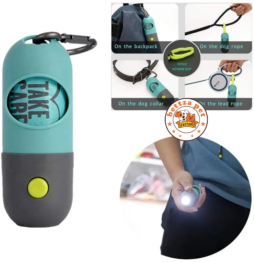 Meilleure vente 2023 lampe de poche LED en forme de pilule distributeur de sacs à déchets pour chiens