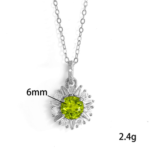 Collier Pendentif Tournesol en Cristal Zirconium Pavé Simple, Argent Sterling 925, Pierre Naturelle, Chaîne Croisée Tendance, Bijoux Coréens - Product Image 6