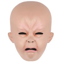 Masque en latex Halloween, capuche de poupée bleue mignonne à visage pleurant, adorable et amusante pour enfants, idéal pour bars et soirées dansantes, Chine