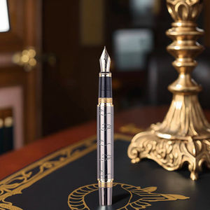 Caneta Tinteiro Executiva de Luxo YIREN em Metal com Padrões de Mármore Cinza Nebuloso, Escrita Premium e Presente - Product Image 4