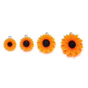 Pendentif tournesol en résine 20-32mm pour la fabrication de boucles d'oreilles, accessoires de bijoux, vente en gros - Product Image 4