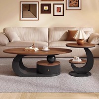 Table basse design en noyer antique français en bois massif haut de gamme pour petits appartements meubles de salon de style nouveau
