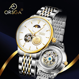 นาฬิกาข้อมือผู้ชาย ORSGA <span class=keywords><strong>Pixiu</strong></span> Totem รุ่นธุรกิจ ดีไซน์โปร่งใส โชว์กลไกตูร์บิญอง พร้อมฟังก์ชั่นแสดงข้างขึ้นข้างแรม ตัวเรือนสแตนเลสสตีล กันน้ำ ระบบอัตโนมัติ - Product Image 2