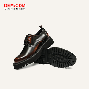 OEM Custom Business <b>Studded</b> Accents Gradient Rugged Sole Polished Cowhide Comfort Lace-up Derby <b>Men</b> Dress Shoes Anti-Slip Office - Product Image 2