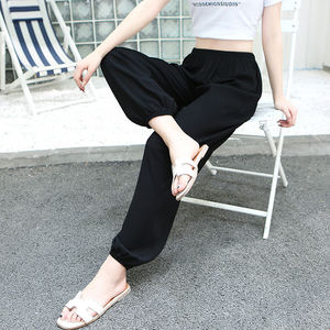 Pantalon ample en soie glacée pour femmes, pantalons de ville longs, fleuri, vente à chaud, - Product Image 3